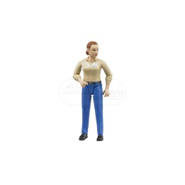 Figurka kobiety białej w niebieskich dżinsach BR-60408 BRUDER