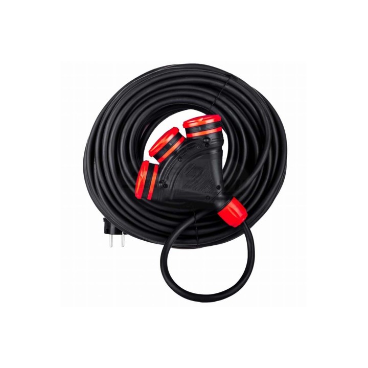 Przedłużacz gumowy HI-TEK 3 gniazda 3x2,5mm-20mb IP54