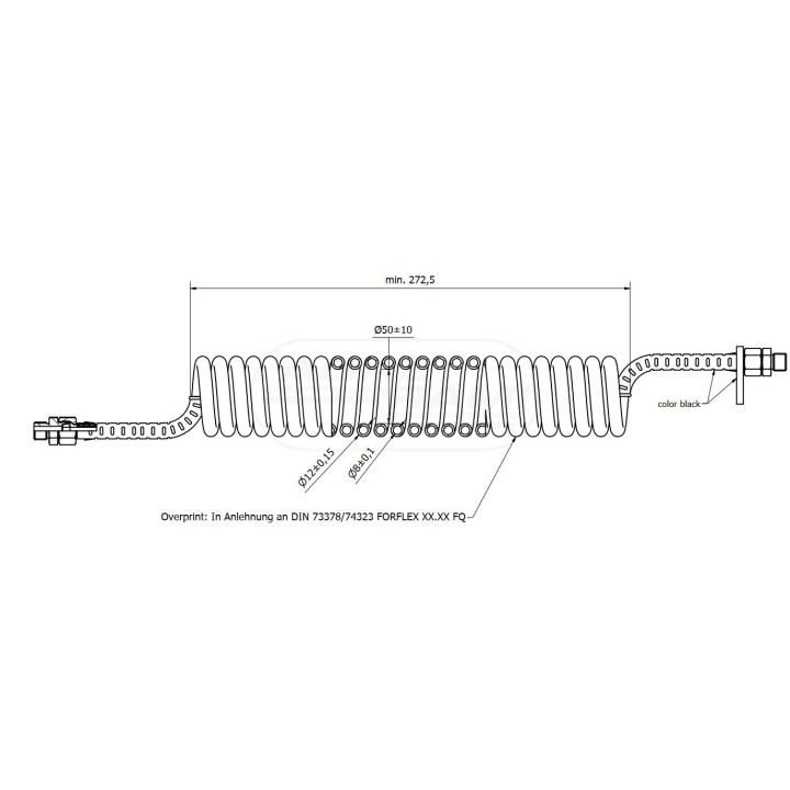 Przewód spiralny PU-M16x1,5 / 4,5m (czarny ) H193044505001 PHILLIPS