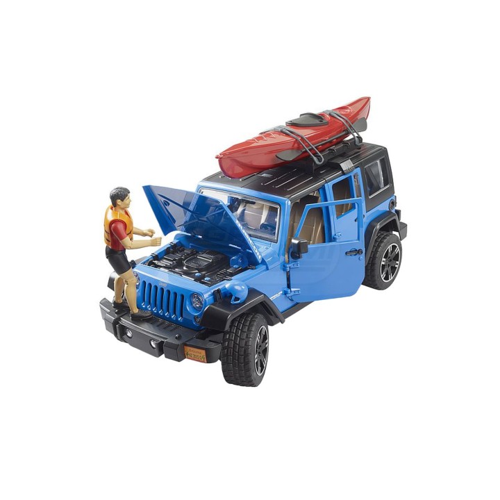 Jeep Wrangler Unlimited Rubicon z kajakiem i figurka kajakarza Bruder 02529 BR-02529 BRUDER
