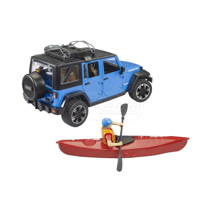 Jeep Wrangler Unlimited Rubicon z kajakiem i figurka kajakarza Bruder 02529 BR-02529 BRUDER