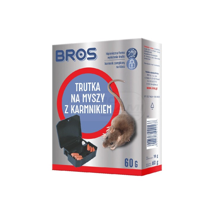 Trutka na myszy z karmnikiem 60g - BROS 1730