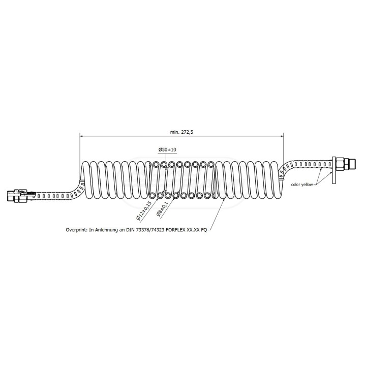 Przewód spiralny PU-M22x1,5 / 4,5m (żółty ) H193264505003 PHILLIPS