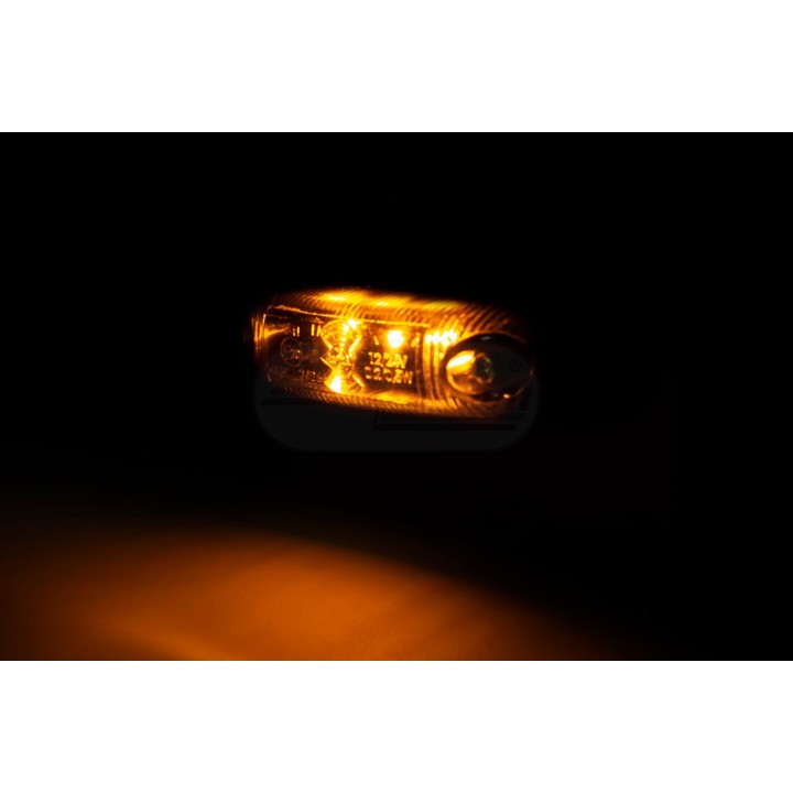 Lampa obrysowa owalna EMA34G-GRAPHITE wersja z podkładka gumową obrysowa boczna LED 12/24V przewód 2x0,75-0,5mb LD 378/GRAPHITE
