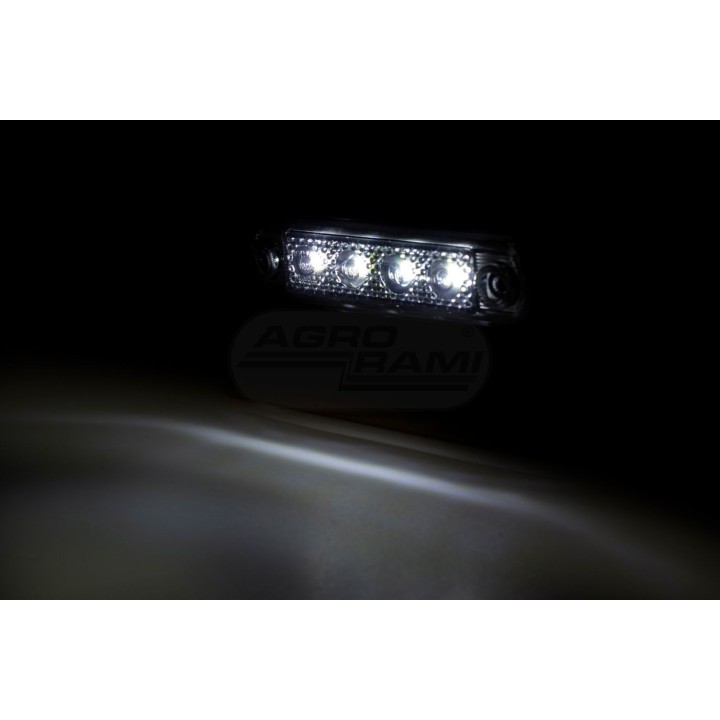 Lampa obrysowa na podstawie gumowej prostej i na rurę HOR65G-GRAPHITE pozycyjna przednia LED12/24V 2xprzewód 0,75mm-0,25mb LD 67