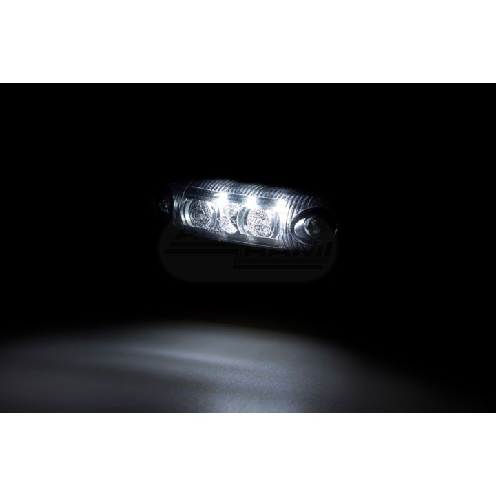 Lampa obrysowa owalna EMA32G-GRAPHITE wersja z podkładką gumową pozycyjna przednia LED 12/24V przewód 2x0,75mm-0,5mb LD 377/GRAP