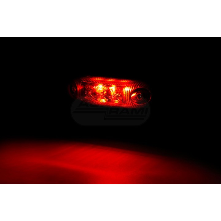 Lampa obrysowa owalna EMA33G-GRAPHITE wersja z podkładką gumową pozycyjna tylna LED 12/24V przewód 2x0,75mm-0,5mb LD 379/GRAPHIT